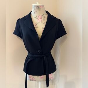 White House Black Market Classic Black Belted Blazer